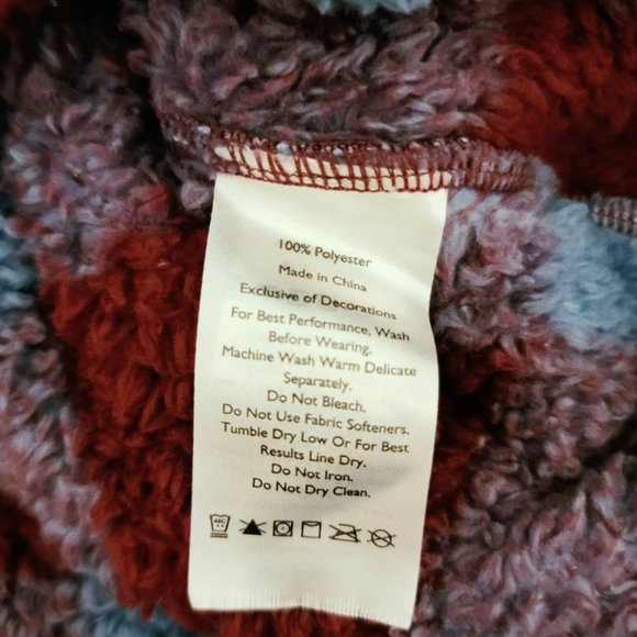 EDDIE BAUER Women's Large Ultra Soft Plush Fleece 1/4 Zip Pullover Harbor Check - Picture 10 of 12